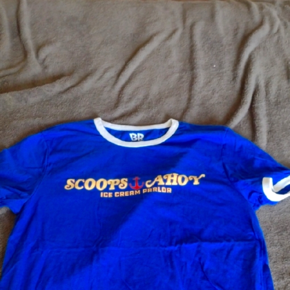 Blue Short Sleeve Tee with White Trim